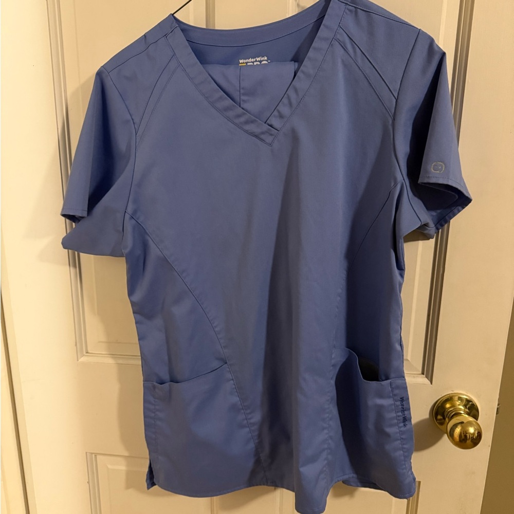 WonderWink Pro Light Blue V-Neck Scrub Top